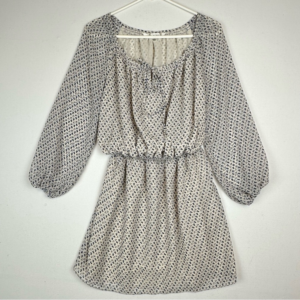 Max Studio Chiffon Geo Polka Dot Mini Dress